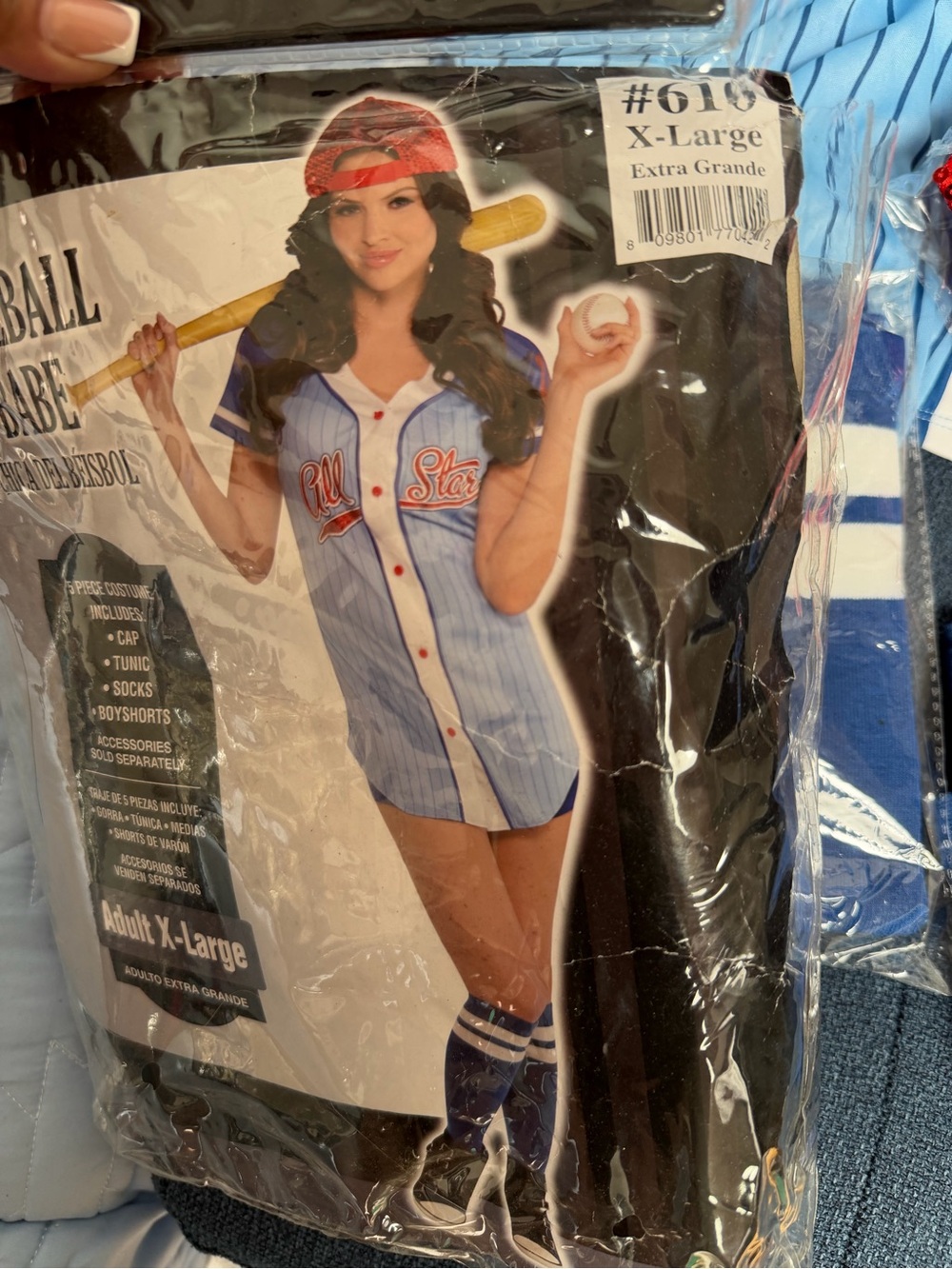 Baseball Babe Costume Track Jogger Pants - Blue